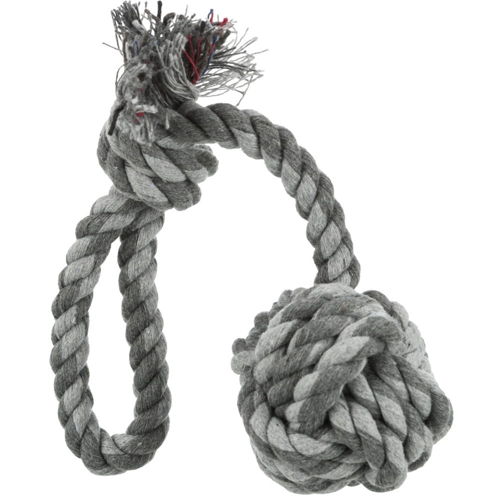 GRYZAK BAWEŁNIANY SZNUR Z PIŁKĄ SZARPAK PSA 30cm 4.jpg